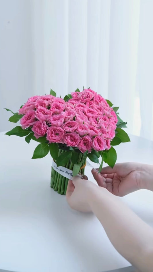 Pink Rose Heart Bouquet